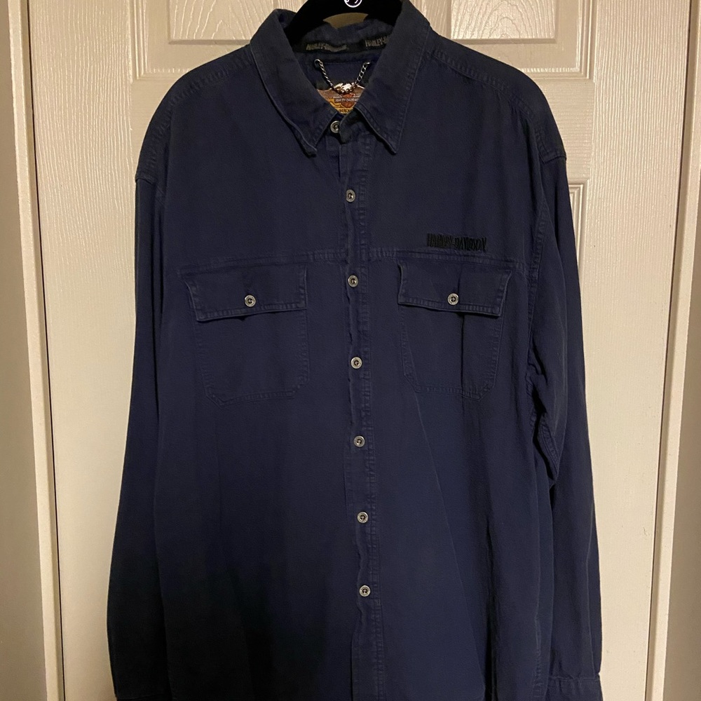 Harley-Davidson Button Up Shirt Embroidered! Size Large!